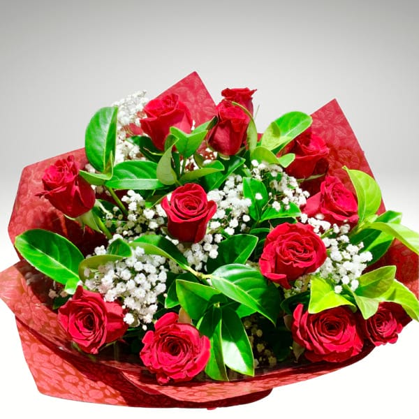 One Dozen Red Roses Bouquet