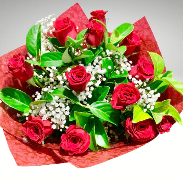 One Dozen Red Roses Bouquet