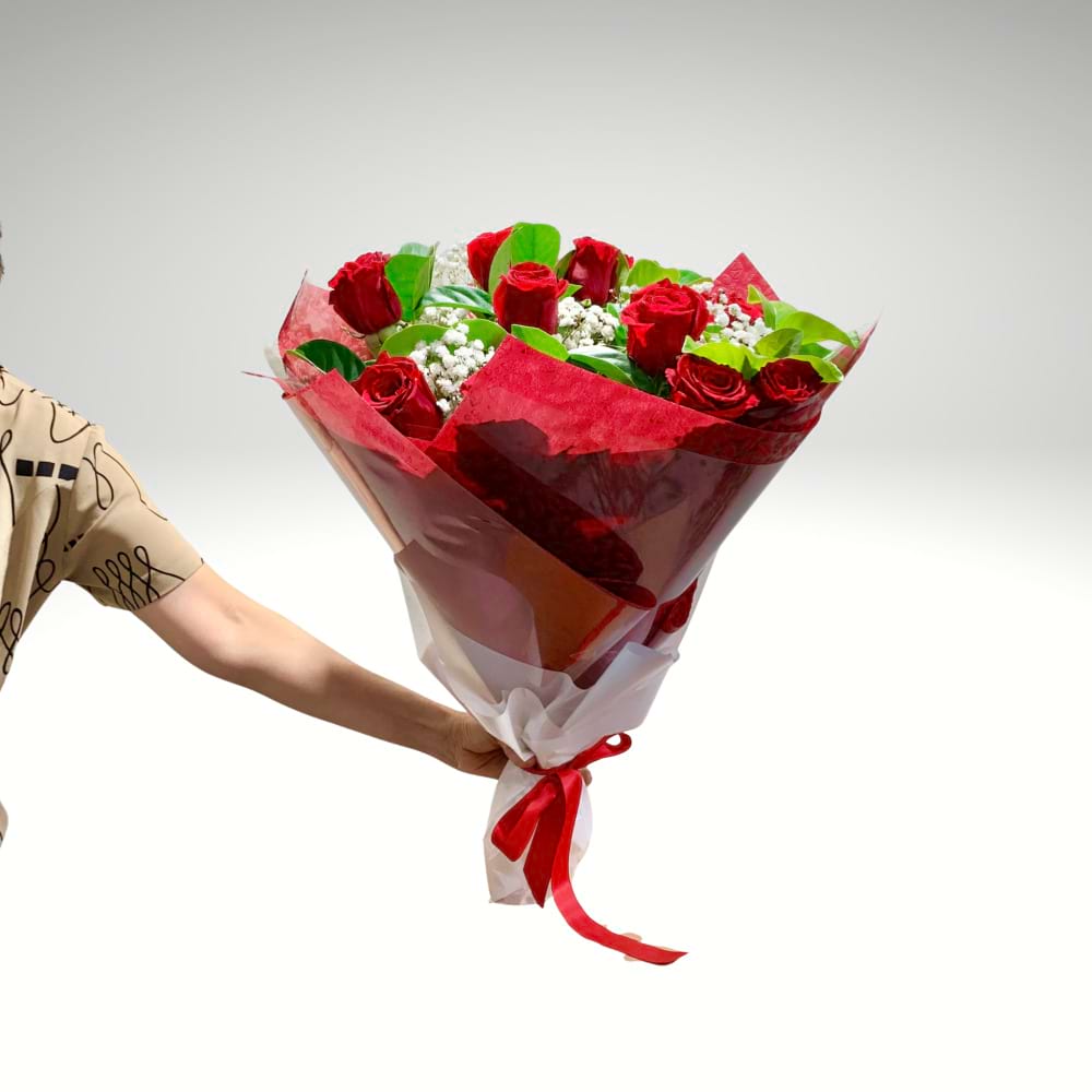 One Dozen Red Roses Bouquet
