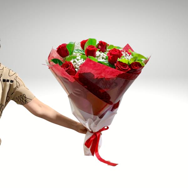One Dozen Red Roses Bouquet